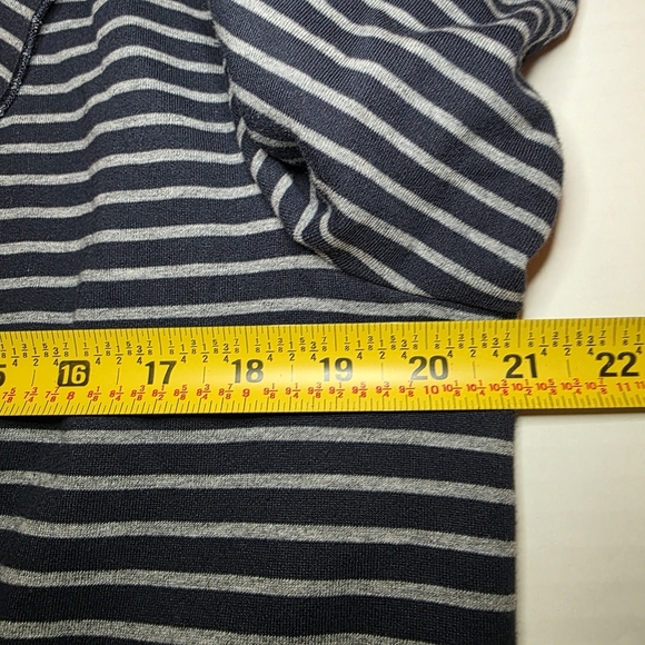 J. Jill Single Breasted Navy Striped Cotton Blend Blazer Jacket Size L - Picture 9 of 10